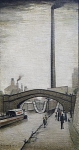 L.S. Lowry - Bridge over Canal with Chimney