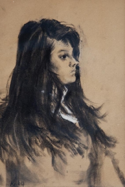 Harold Riley - Portrait of a Young Woman
