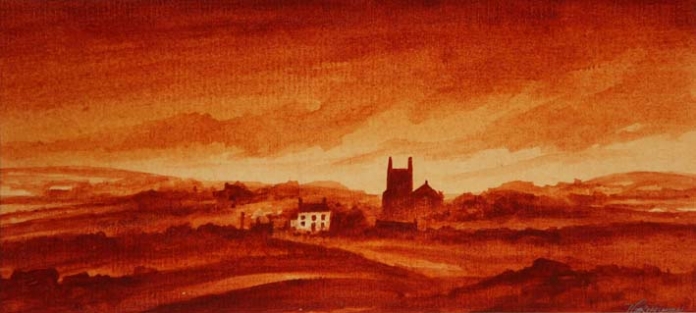 Trevor Grimshaw - Landscape with Church